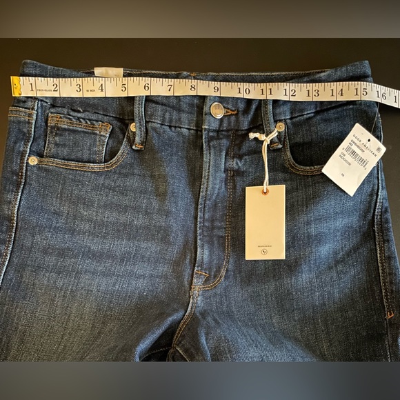 NWT Good American Good Waist Step Hem Skinny Jeans Dark Blue Denim Size 10 - Picture 7 of 13